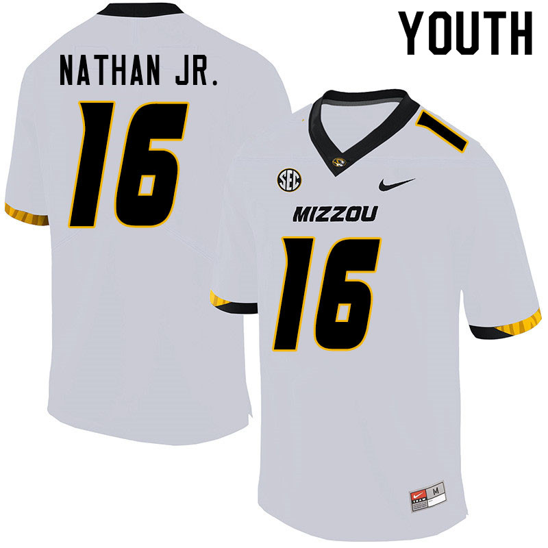 Youth #16 Gerald Nathan Jr. Missouri Tigers College Football Jerseys Sale-White